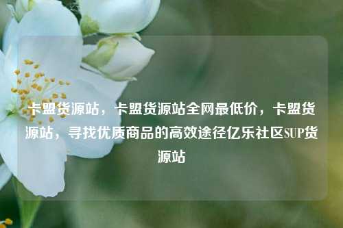 卡盟货源站，卡盟货源站全网最低价，卡盟货源站	，寻找优质商品的高效途径亿乐社区SUP货源站  第1张