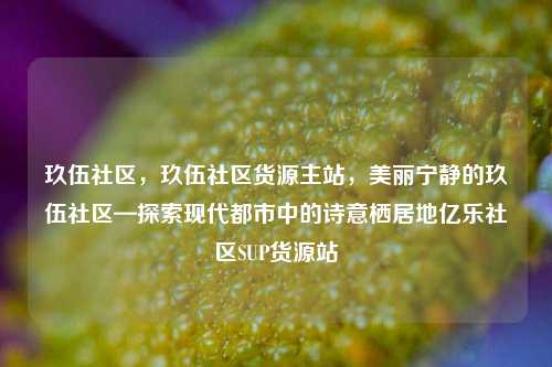 玖伍社区，玖伍社区货源主站	，美丽宁静的玖伍社区—探索现代都市中的诗意栖居地亿乐社区SUP货源站  第1张