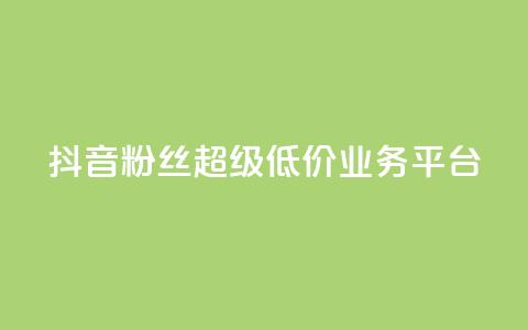 抖音粉丝超级低价业务平台 - 抖音粉丝获取平台推出超值低价服务~ 第1张