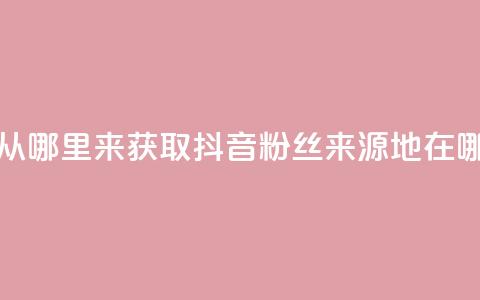 抖音粉丝从哪里来获取 - 抖音粉丝来源地在哪里！ 第1张