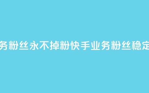 快手业务粉丝永不掉粉(快手业务粉丝稳定不流失) 第1张