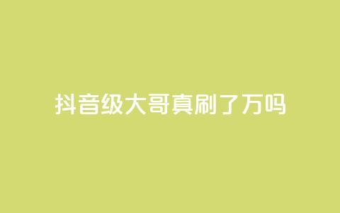 抖音60级大哥真刷了2000万吗 - 抖音60级大哥真实花费2000万吗揭秘~ 第1张