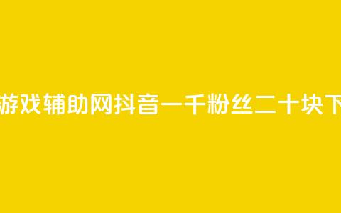 低价游戏辅助网 - 抖音一千粉丝二十块 第1张