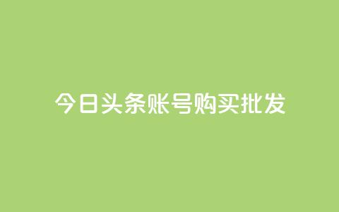 今日头条账号购买批发 - 今日头条账号批发购买指南与建议~ 第1张