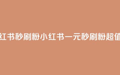 1元小红书秒刷1000粉(小红书一元秒刷1000粉，超值暴击！) 第1张