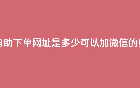 网红商城自助下单网址是多少 - 可以加微信的帅哥 第1张