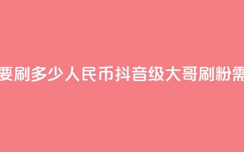 抖音75级大哥需要刷多少人民币(抖音75级大哥刷粉需花多少人民币？) 第1张