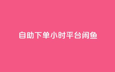 自助下单24小时平台闲鱼 - 全新24小时自助下单平台闲鱼上线 便捷购物新体验! 第1张