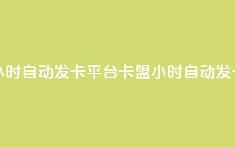 cf卡盟24小时自动发卡平台(CF卡盟24小时自动发卡服务) 第1张