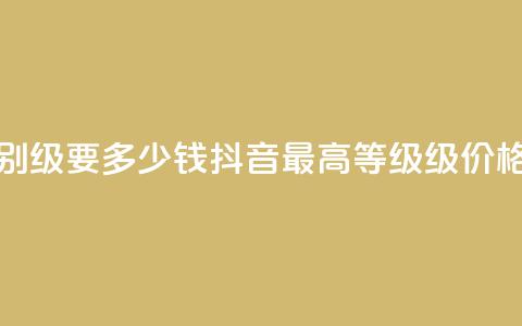 抖音最高级别30级要多少钱 - 抖音最高等级30级价格揭秘~ 第1张