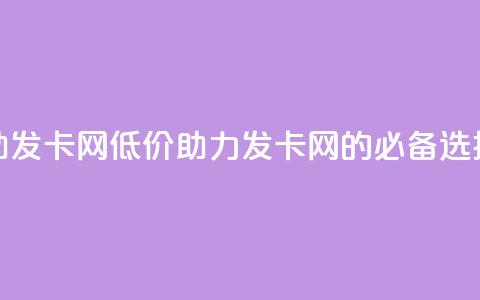 低价辅助发卡网 - 低价助力——发卡网的必备选择。 第1张