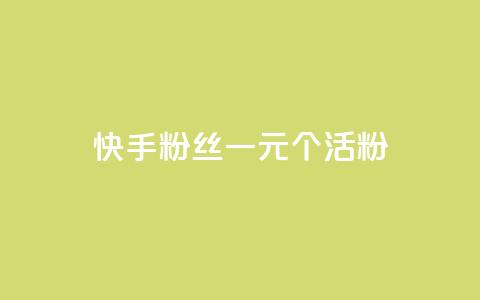 快手粉丝一元1000个活粉 - 快手低价获取1000个真实粉丝的方法揭秘~ 第1张