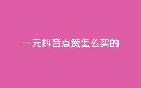 一元抖音点赞怎么买的 - 在抖音如何购买一元点赞的详细指南~ 第1张