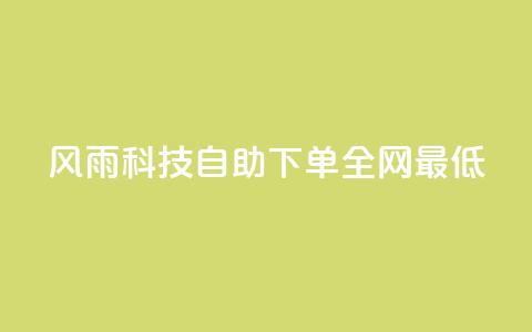 风雨科技自助下单全网最低,快手热门网站免费 - qq领赞宝网站 qq访客每天免费获取软件 第1张