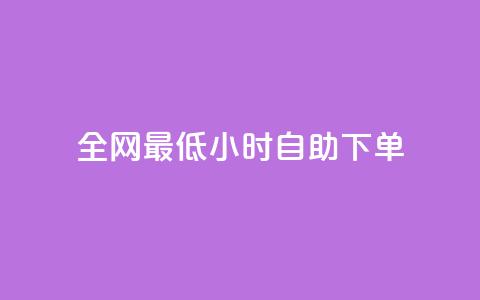 全网最低24小时自助下单 - 优质服务！24小时内快速自助下单全网最低价！~ 第1张