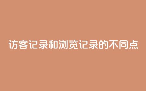 访客记录和浏览记录的不同点 第1张