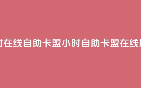 24小时在线自助卡盟(24小时自助卡盟在线服务) 第1张