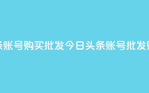 今日头条账号购买批发(今日头条账号批发购买攻略) 第1张