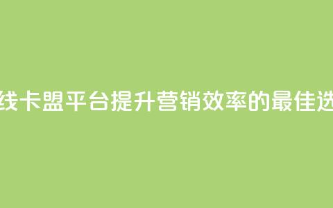 在线卡盟平台：提升营销效率的最佳选择 第1张