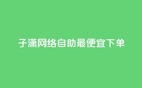 子潇网络自助最便宜下单 - 子潇网络自助下单，价格最低，轻松高效！。 第1张