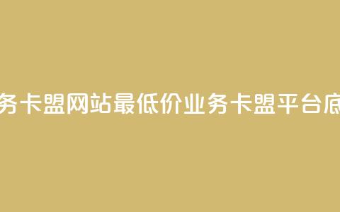 qq业务卡盟网站最低价(qq业务卡盟平台底价) 第1张