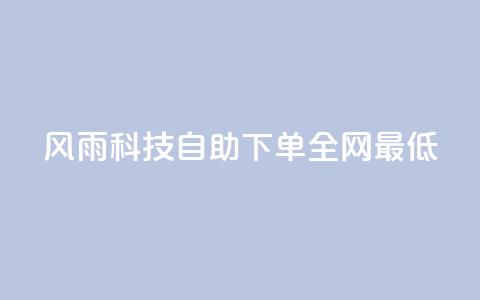 风雨科技自助下单全网最低 - 风雨科技自助下单，价格最低，全网首选! 第1张