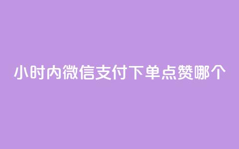 24小时内微信支付下单，点赞哪个？ 第1张