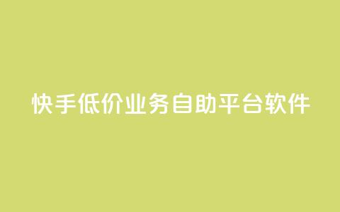 快手低价业务自助平台软件,1000多万的快手账号值多少钱 - qq黄钻自助下单 qq空间点赞业务 第1张