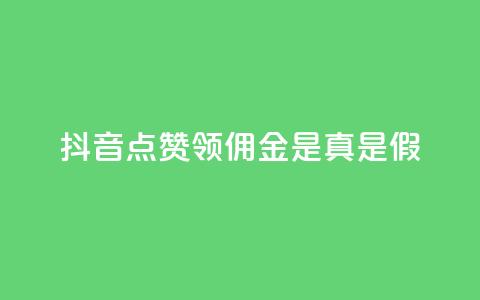 抖音点赞领佣金是真是假,全网自动下单平台 - QQ点赞网页 业务在线下单平台 第1张