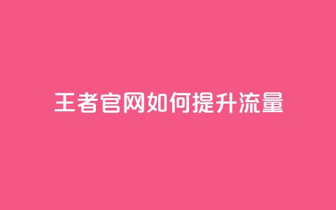 王者官网如何提升流量？ 第1张