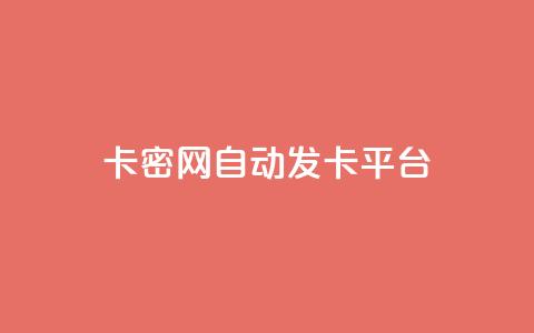 Pubg卡密网自动发卡平台 - dy24小时自助下单软件 第1张