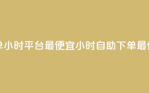 自助下单24小时平台最便宜(24小时自助下单最低价平台) 第1张