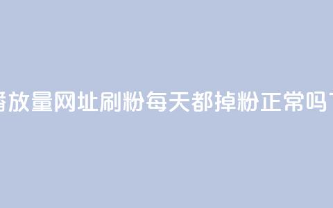 快手播放量网址 - 刷粉每天都掉粉正常吗 第1张