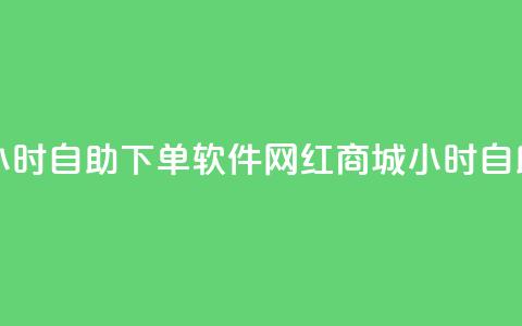 网红商城24小时自助下单软件(网红商城24小时自助购物软件) 第1张