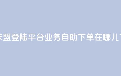 黑客卡盟登陆平台 - qq业务自助下单在哪儿 第1张