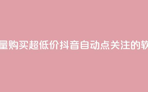 抖音播放量购买超低价 - 抖音自动点关注的软件 第1张