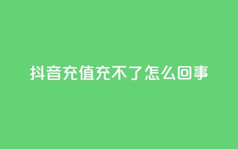 抖音充值充不了怎么回事,KS低价业务下单平台 - 拼多多转盘最后0.01解决办法 拼多多助力发布任务的软件 第1张