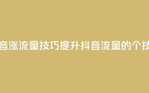 抖音涨流量技巧(提升抖音流量的7个技巧) 第1张