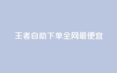 王者自助下单全网最便宜 - 探索王者自助下单全网最实惠购买方式~ 第1张