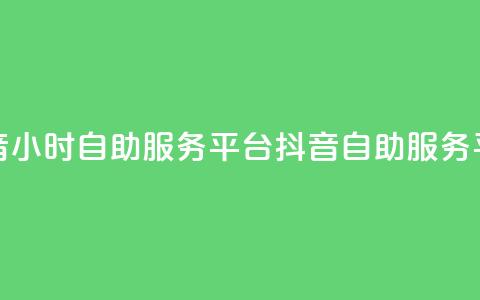 抖音24小时自助服务平台 —— 抖音自助服务平台24h 第1张