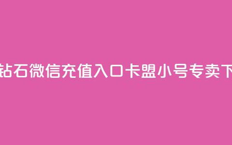 抖音钻石微信充值入口 - 卡盟qq小号专卖 第1张