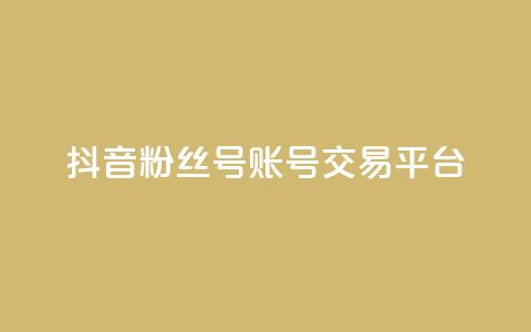 抖音粉丝号账号交易平台 - 抖音账户买卖平台全面分析与指南! 第1张