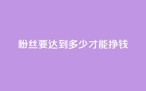 粉丝要达到多少才能挣钱,qq真人自定义评论下单 - qq业务网名片免费赞 一元一百个赞秒到快手是 第1张