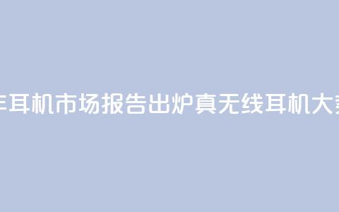 2024上半年耳机市场报告出炉：真无线耳机大势已去 第1张