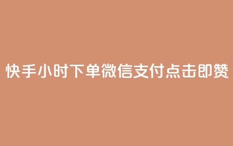 快手24小时下单微信支付，点击即赞 第1张