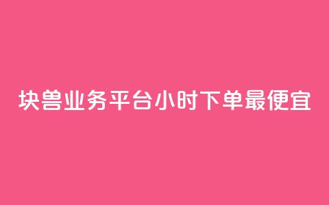 块兽业务平台24小时下单最便宜,ks业务免费涨赞 - qq业务在线下单 点赞下单平台 第1张