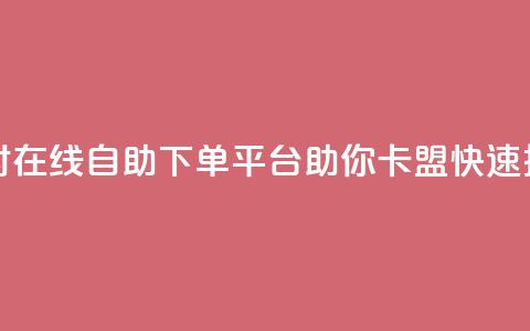 24小时在线自助下单平台助你卡盟快速推广 第1张