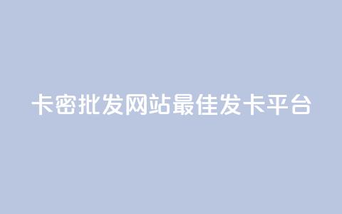 CDK卡密批发网站最佳发卡平台 第1张