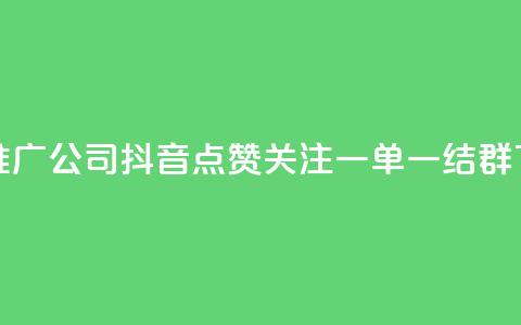 抖音推广公司 - 抖音点赞关注一单一结qq群 第1张