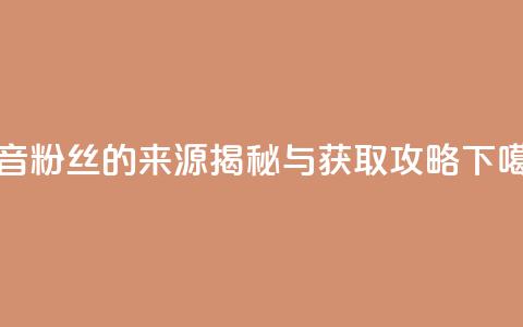 抖音粉丝的来源揭秘与获取攻略 第1张